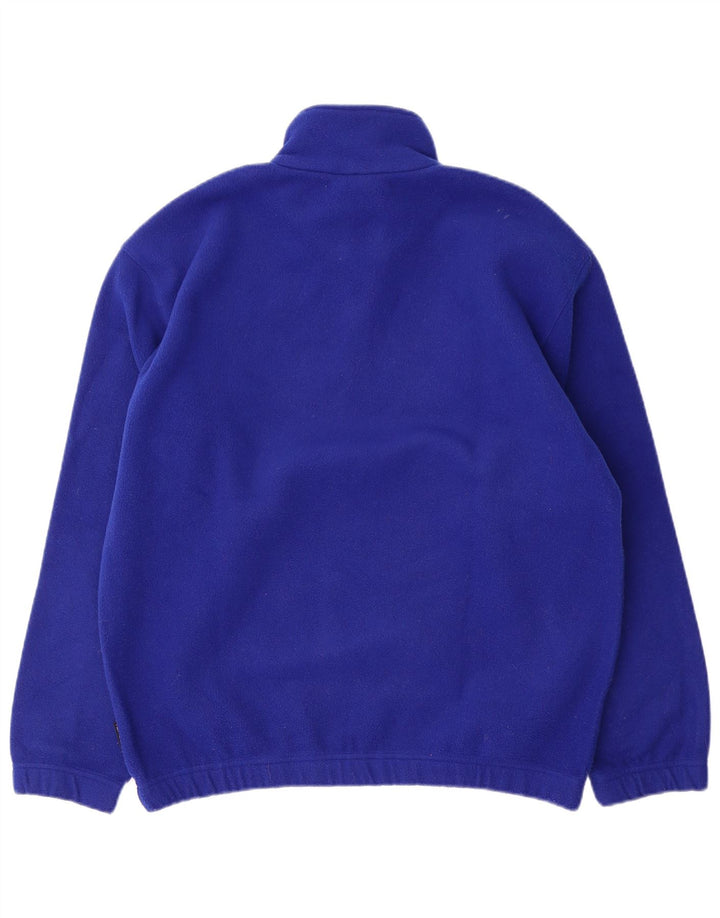 Sergio Tacchini Herren-Fleecepullover mit Reißverschluss am Hals, mittelblaues Polyester