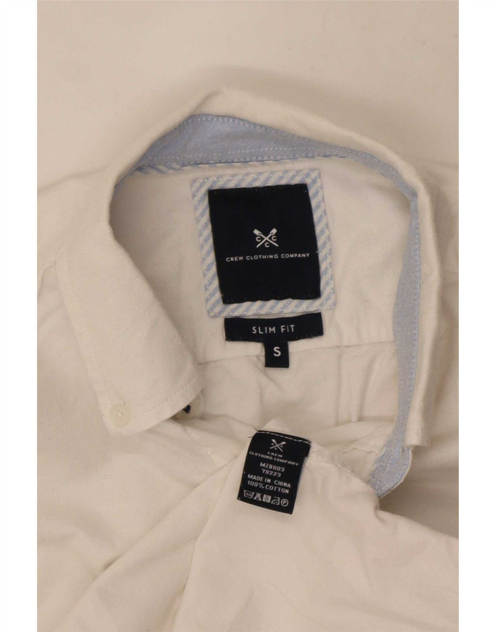 Crew Clothing Herren-Slim-Fit-Hemd, Größe S, weiße Baumwolle