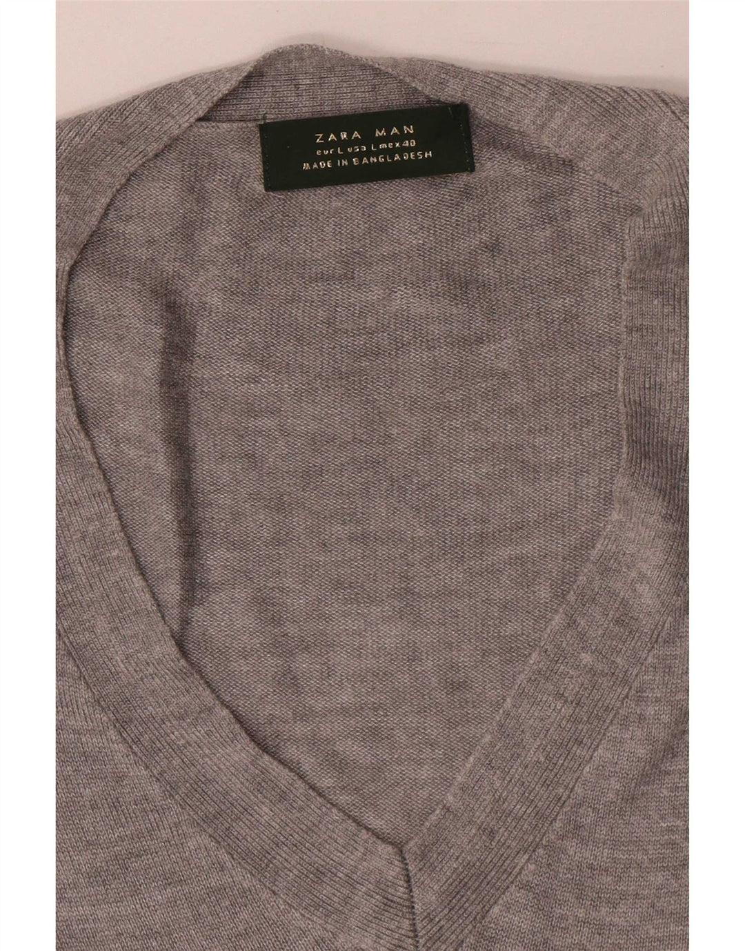 Zara Herren T-Shirt Top Large Grau meliert
