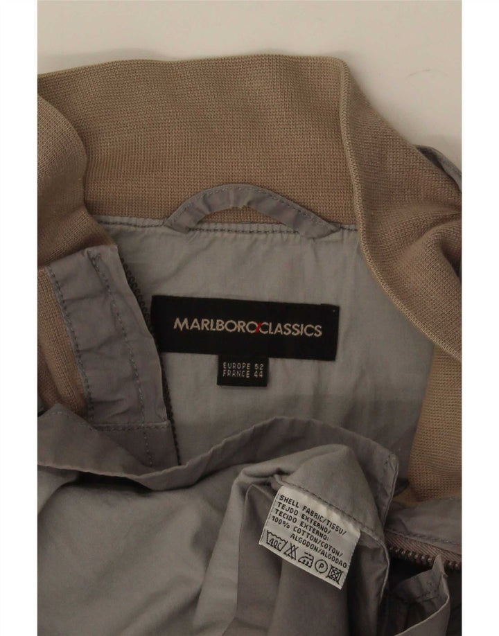 Marlboro Classics Herren Bomberjacke EU 52 XL Graue Baumwolle