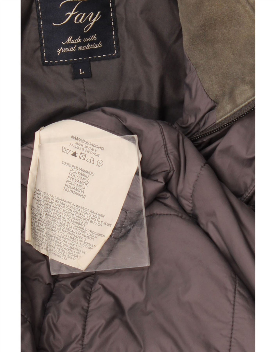 Fay Herren Wattierte Jacke UK 40 Large Grau Polyamid