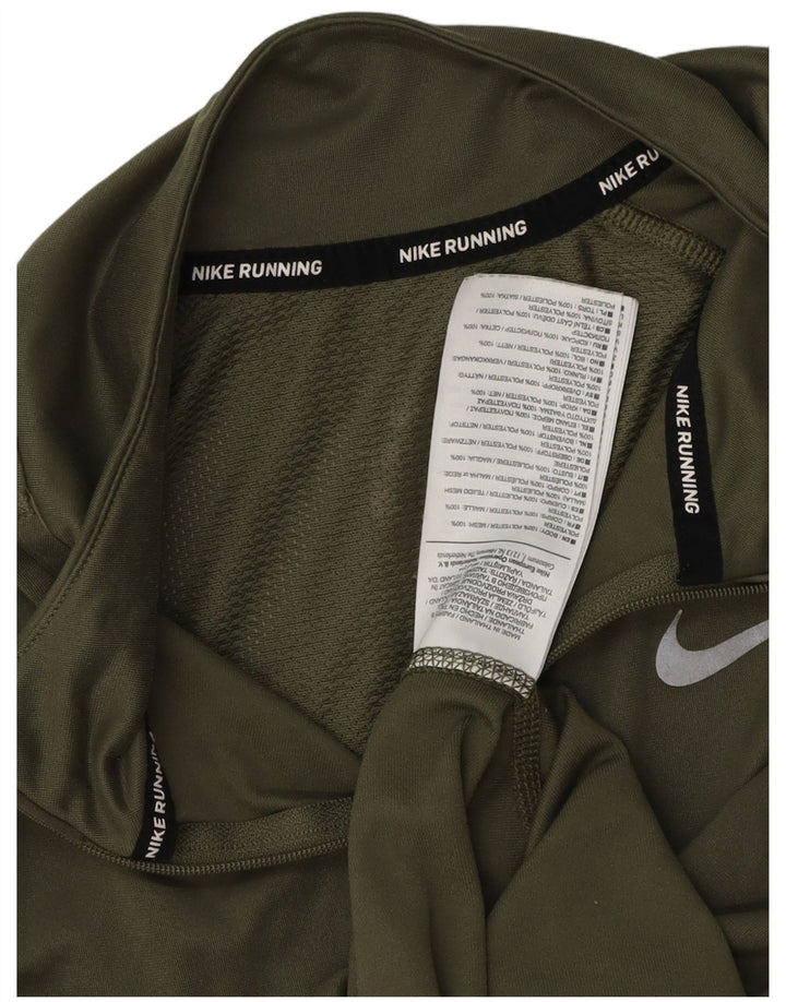 Nike Damen-Laufoberteil mit Reißverschluss, langärmlig, UK 14, mittleres Khaki, Polyester