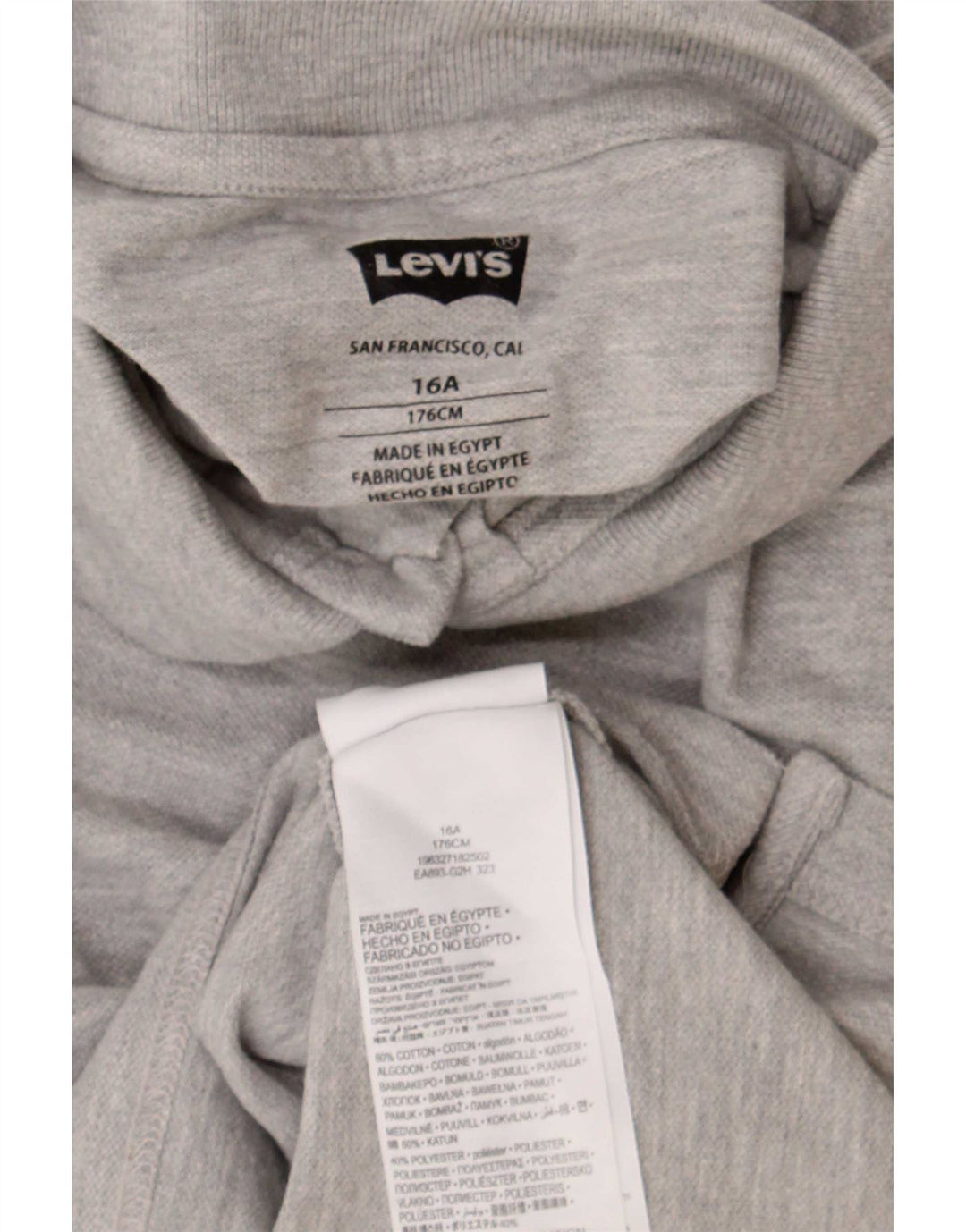 Levi's Poloshirt für Jungen, 15–16 Jahre, grau gefleckte Baumwolle