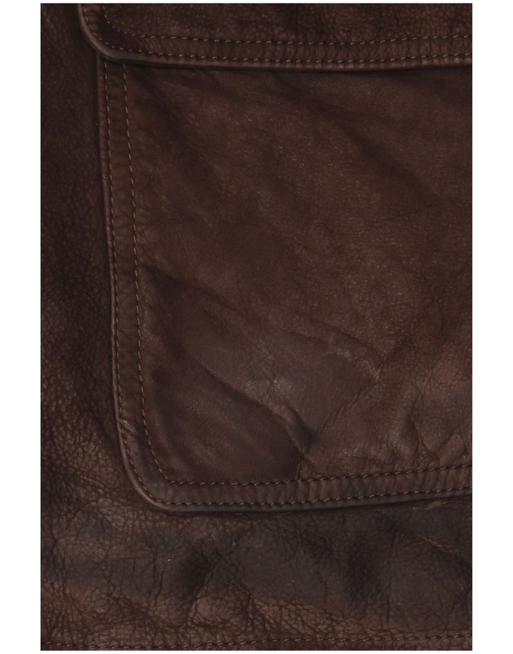 Vintage Herren Lederjacke IT 56 3XL Braunes Leder