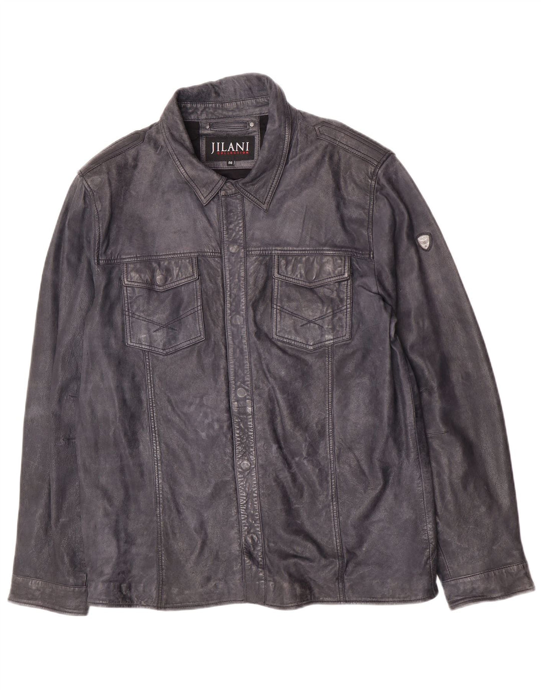 Jilani Herren Lederjacke IT 56 3XL Marineblaues Leder