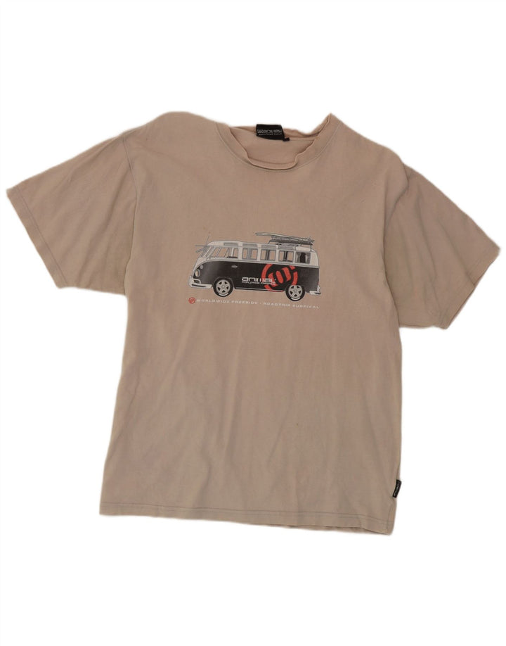 Animal Herren-T-Shirt mit Grafik, Größe L, beige, Baumwolle