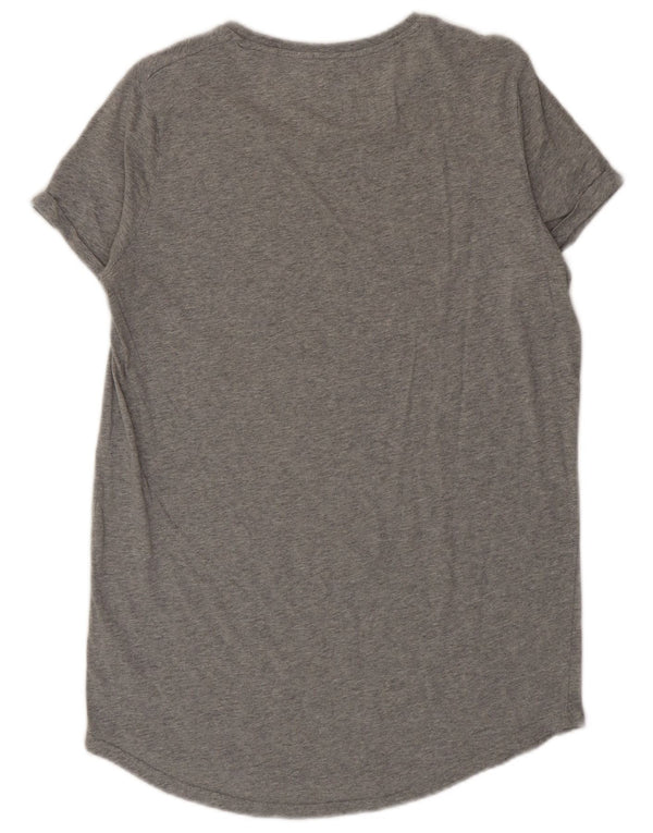 Jack Wills Damen T-Shirt-Kleid mit Grafik, Größe 44, Grau, Baumwolle