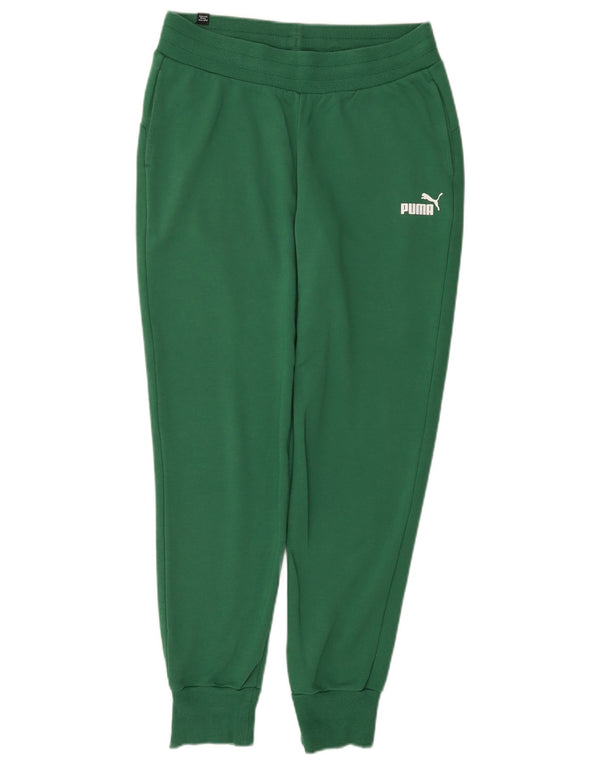 Puma Damen Trainingshose Jogger UK 12 Mittelgrüne Baumwolle