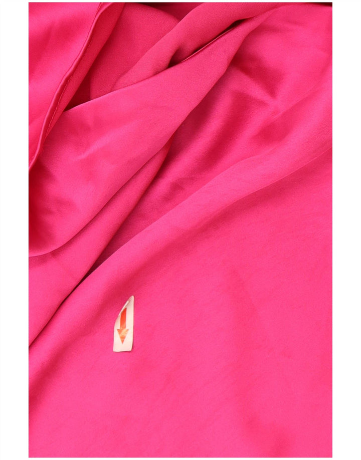 Zara Damen Langarm-A-Linien-Kleid UK 14 Mittelrosa Polyester