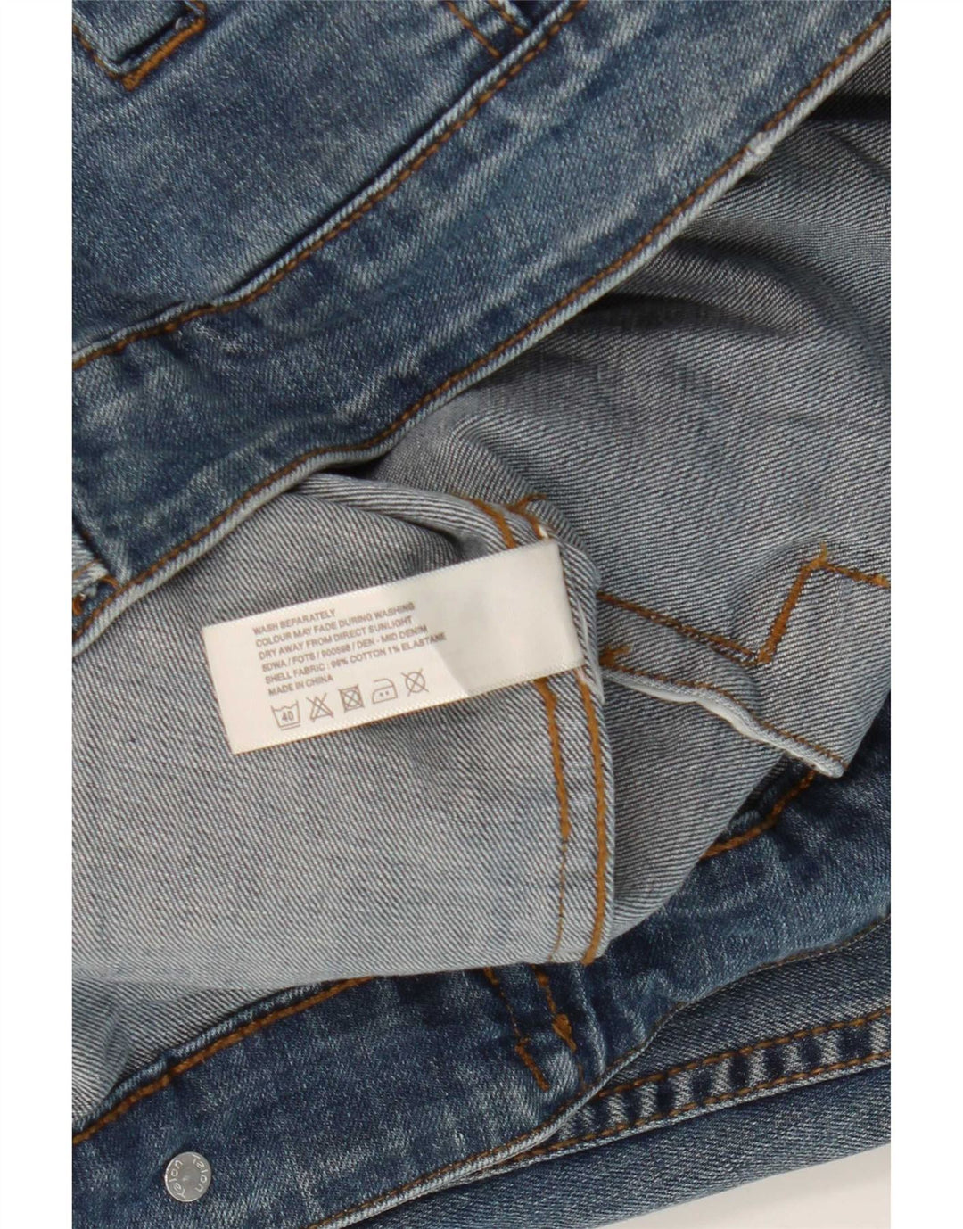 Fat Face Damen Jeansjacke UK 12 Mittelblaue Baumwolle