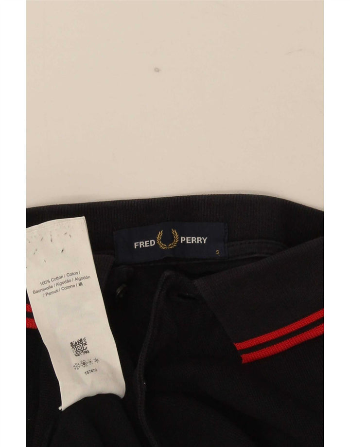 Fred Perry Herren-Poloshirt, klein, schwarz, gestreift, Baumwolle