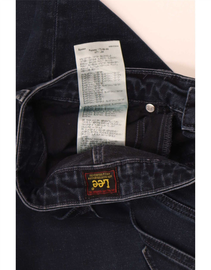 Lee Damen Marion Straight Jeans W28 L26 Marineblaue Baumwolle
