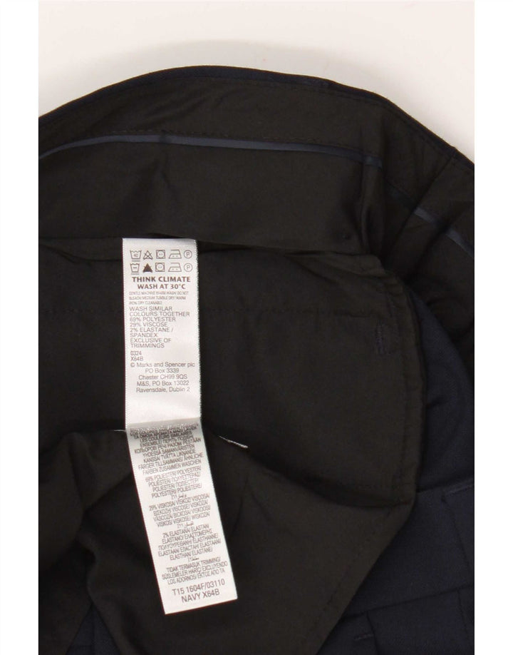 Marks & Spencer Herren Slim Fit Freizeithose W30 L31 Marineblau Polyester