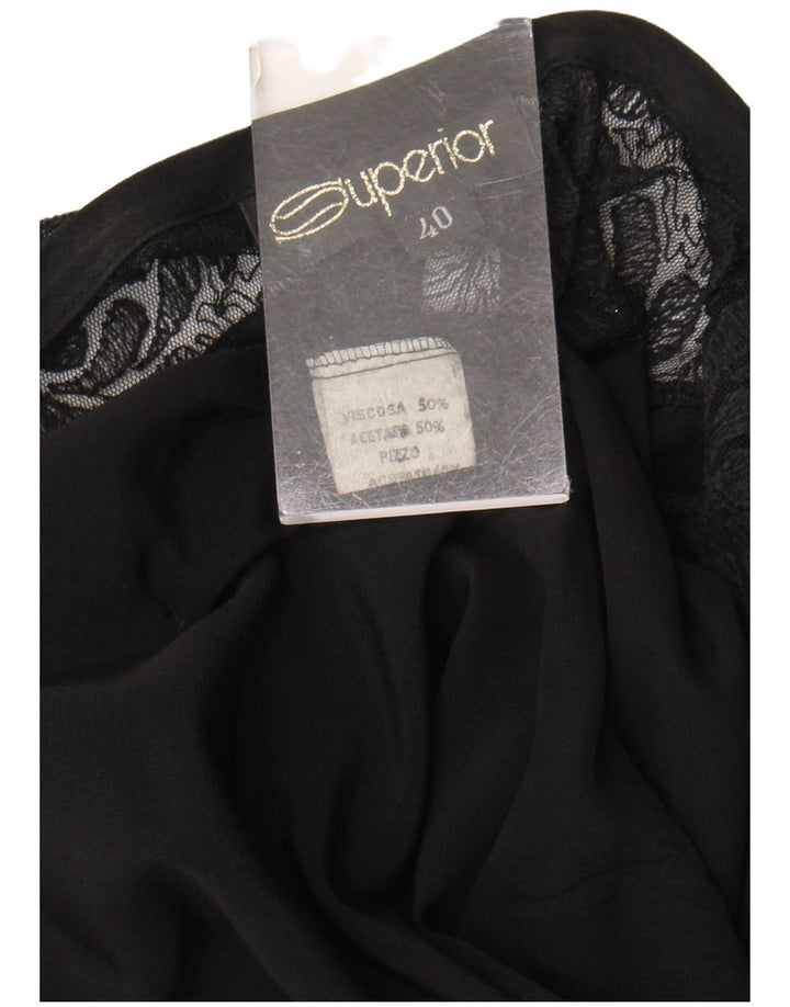 Superior Langarm-Blusenoberteil für Damen, EU 40, mittelschwarze Viskose