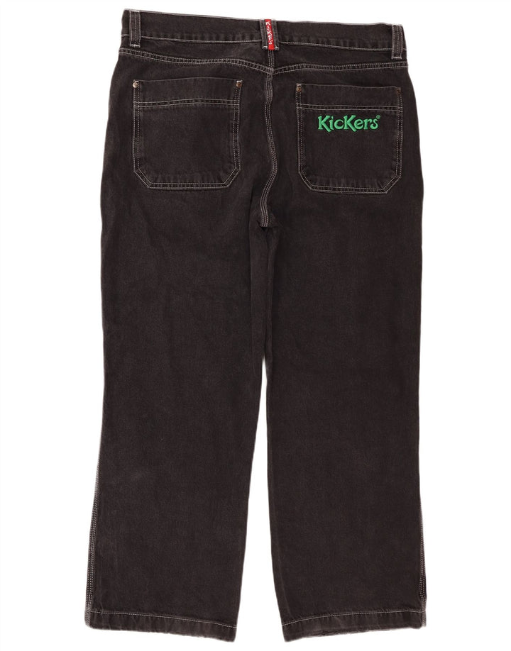 Kickers Herren Straight Jeans W36 L28 Schwarze Baumwolle