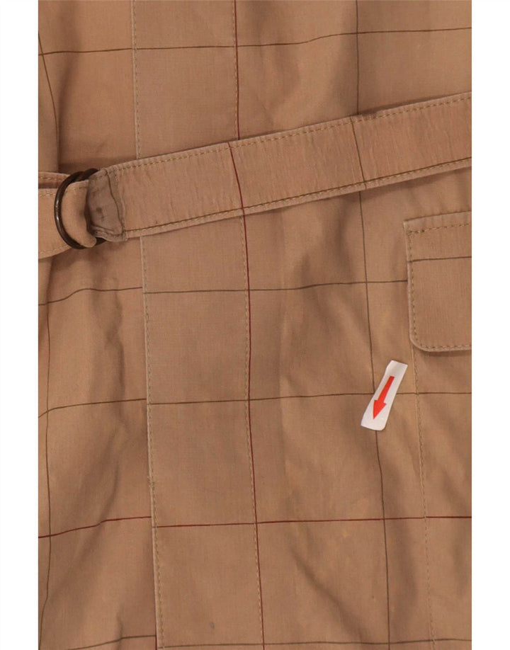 Breco's Herren-Utility-Jacke UK 40 Large Beige Plaid Cotton
