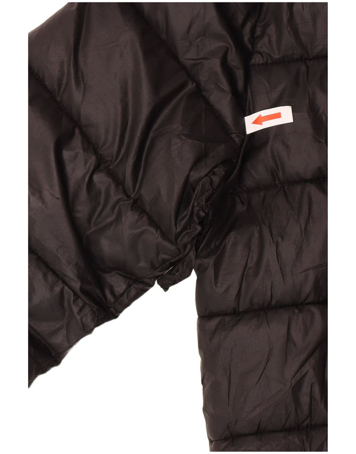 Champion Wattierte Jacke mit Kapuze für Jungen, 9–10 Jahre, Mittelschwarzes Polyester