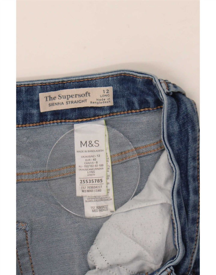 Marks & Spencer Damen Sienna Straight Jeans UK 12 Medium W30 L31 Blau