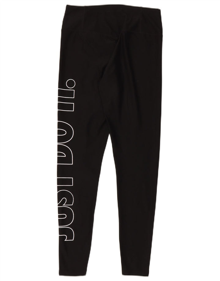 Nike Damen Dri Fit Graphic Leggings UK 10 Small Schwarz Polyester