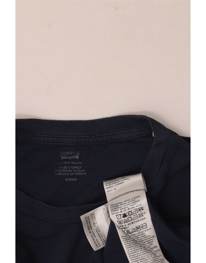 Levi's Herren-T-Shirt mit Grafik, Größe S, marineblaue Baumwolle