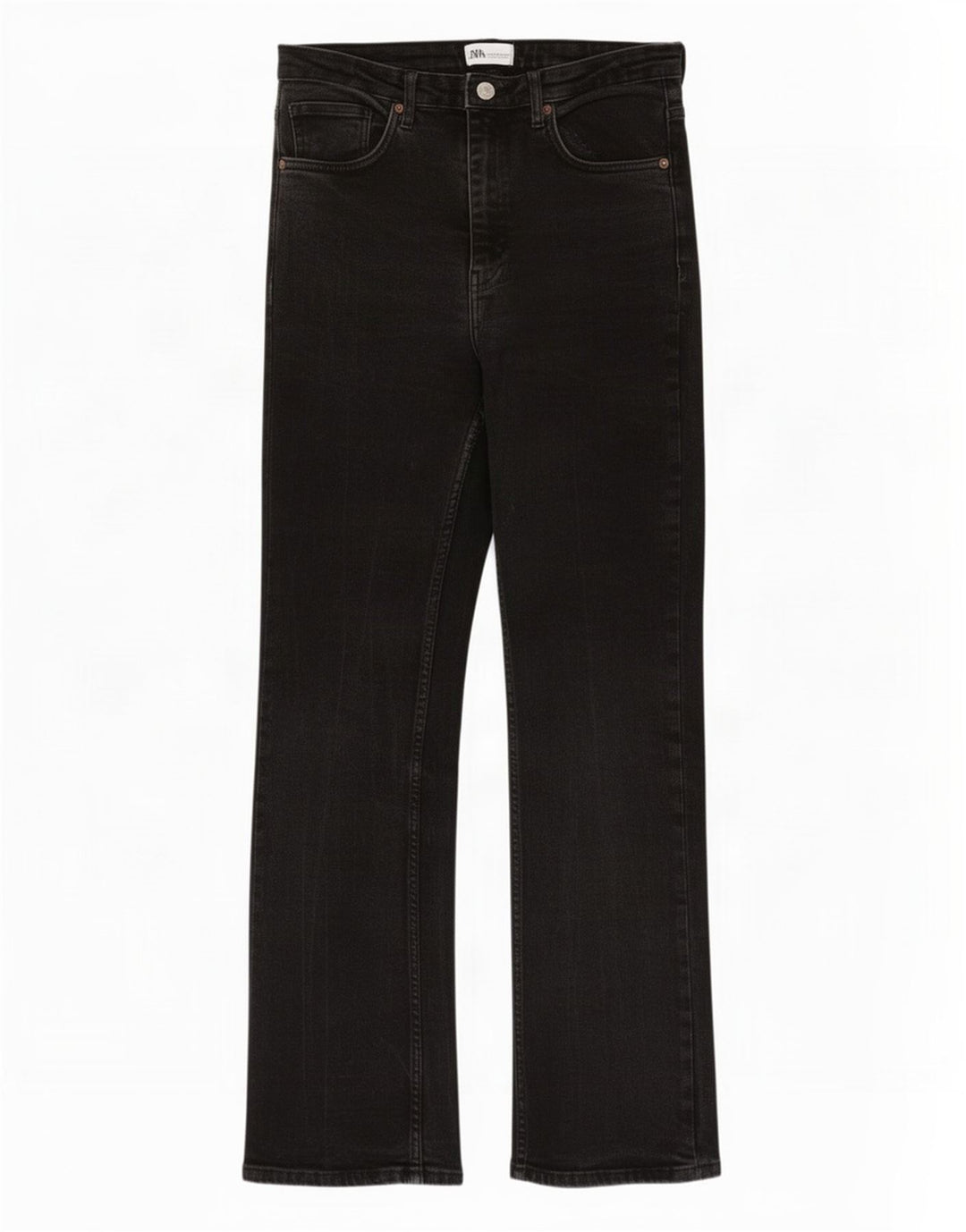 Zara Damen Schlagjeans EU 42 Large W32 L30 Schwarze Baumwolle