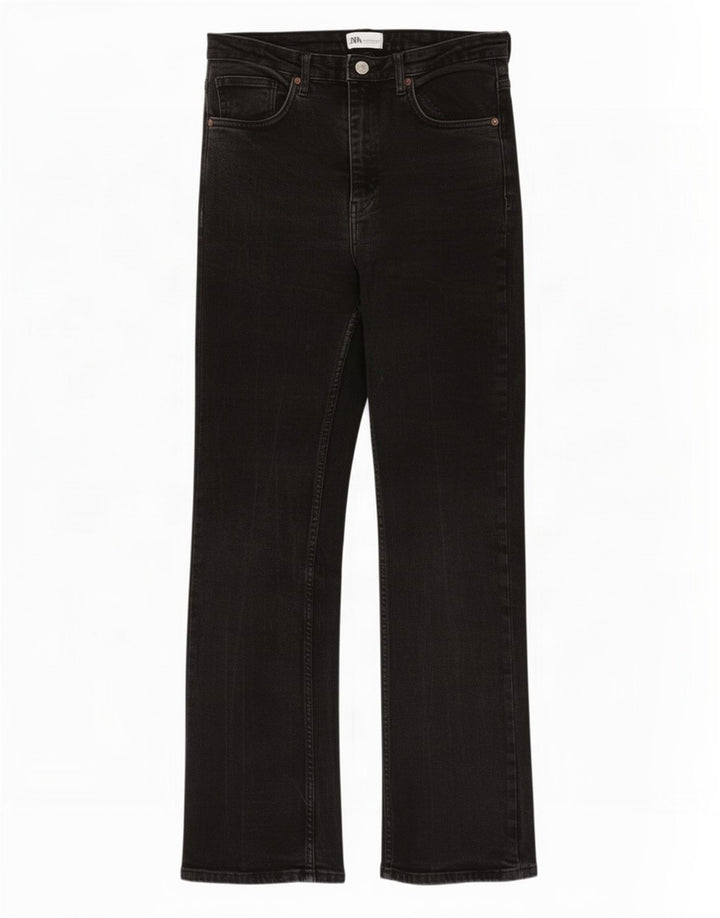 Zara Damen Schlagjeans EU 42 Large W32 L30 Schwarze Baumwolle
