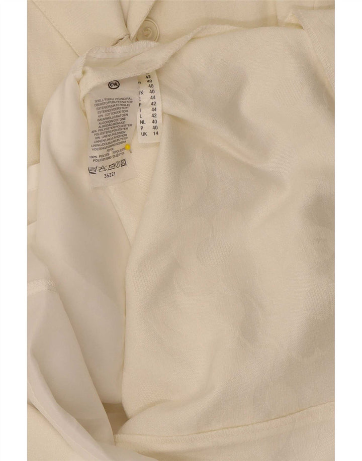 C&A Damen Ärmelloses Hemdkleid UK 14 Mittelweißes Polyester