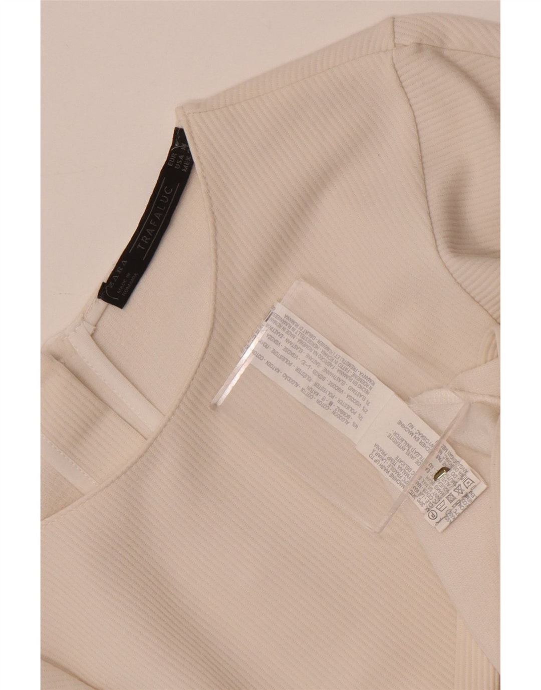 Zara Damen Blusentop UK 14 Mittelweiße Baumwolle