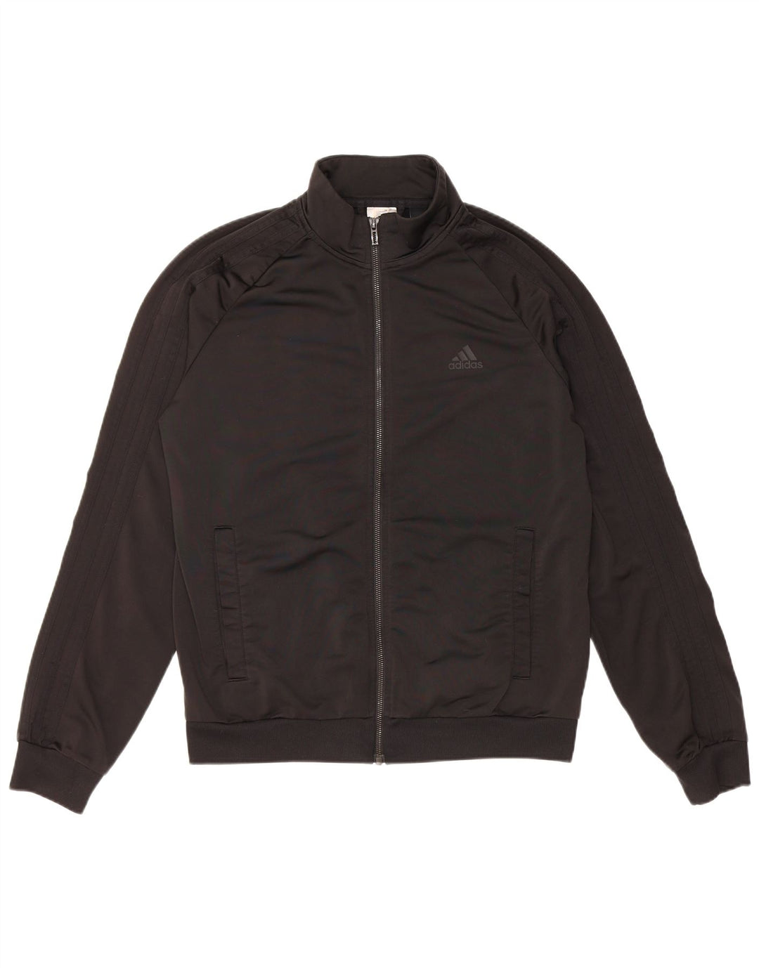 Adidas Herren-Trainingsanzug-Top-Jacke aus mittelschwarzem Polyester