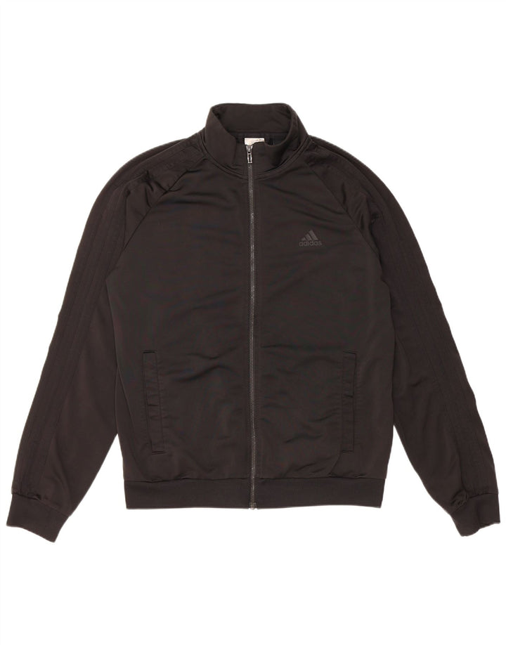 Adidas Herren-Trainingsanzug-Top-Jacke aus mittelschwarzem Polyester