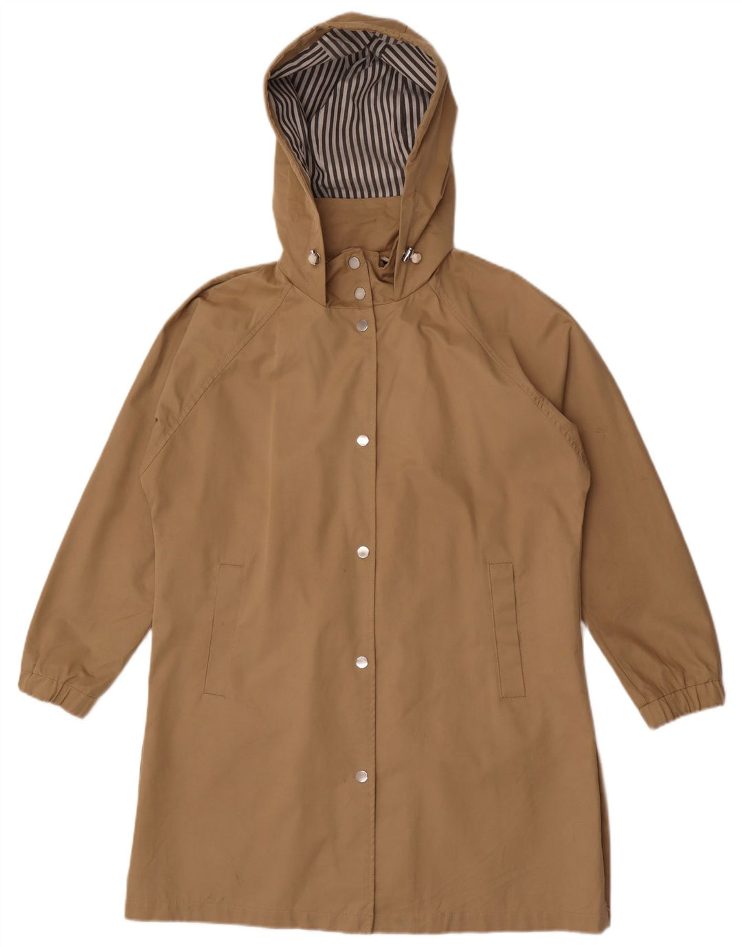 Zara Damen-Regenmantel mit Kapuze, übergroß, Gr. 10, Größe S, Beige