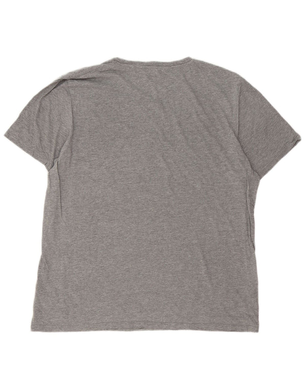 Jack & Jones Herren-T-Shirt mit Grafik, 2XL, grau meliert, Baumwolle