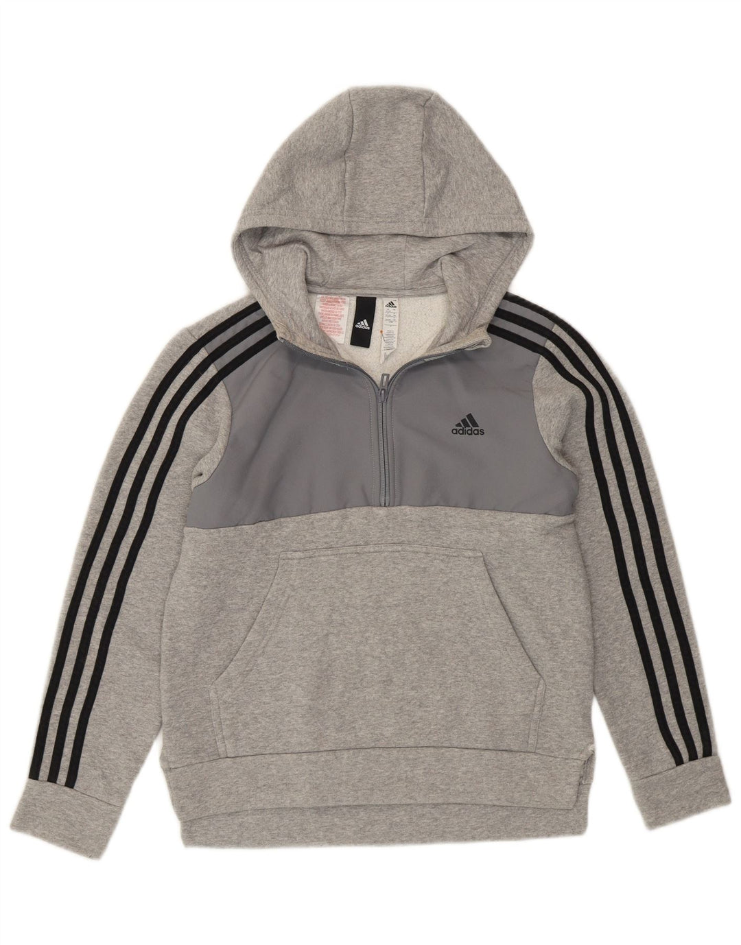 ADIDAS Kapuzenpullover mit Reißverschluss für Jungen, 12–13 Jahre, Grau, Farbblock