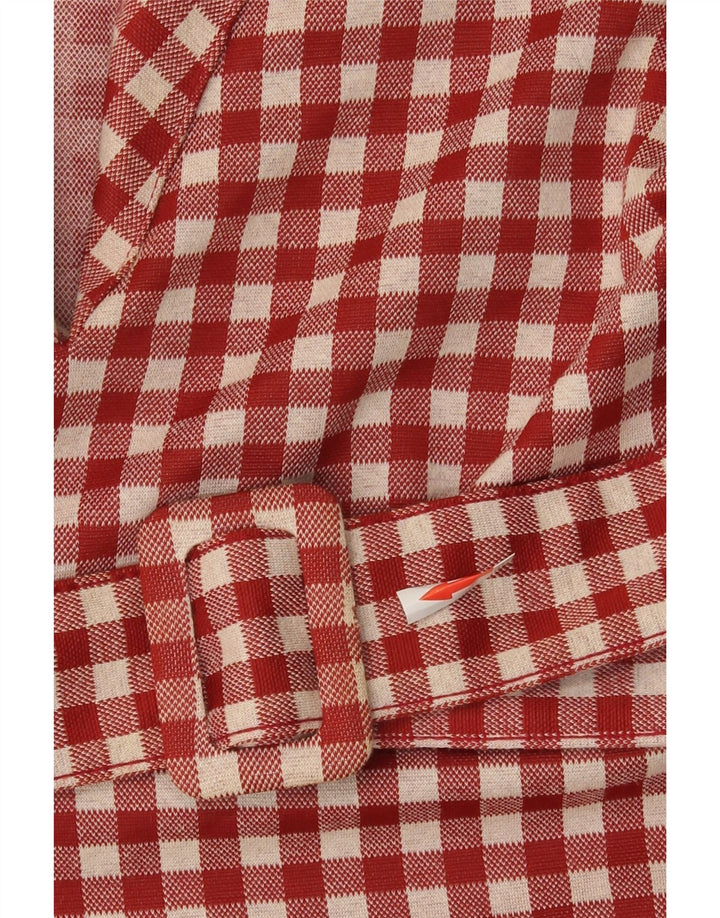 Zara Damen-A-Linien-Kleid, Größe S, Rot, Gingham-Polyester, Größe 36