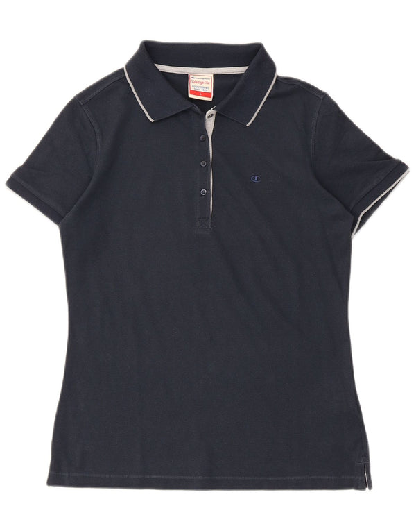 Champion Damen Heritage Fit Poloshirt UK 14 Large Marineblau Baumwolle