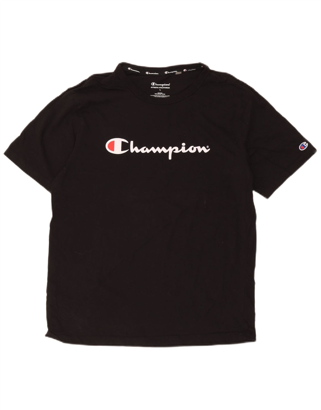 Champion Herren-T-Shirt mit Grafik, groß, aus schwarzer Baumwolle