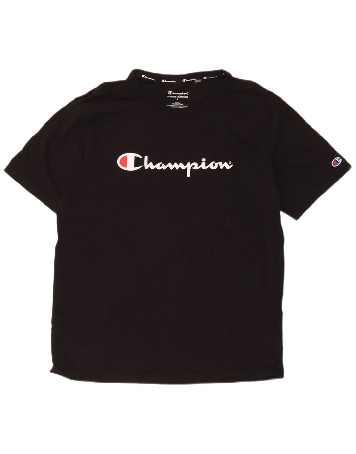 Champion Herren-T-Shirt mit Grafik, groß, aus schwarzer Baumwolle