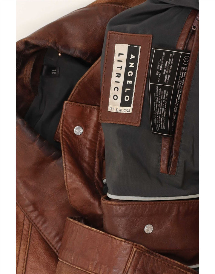 Angelo Litrico Herren von C&A Bomber Lederjacke UK 42 XL Braun