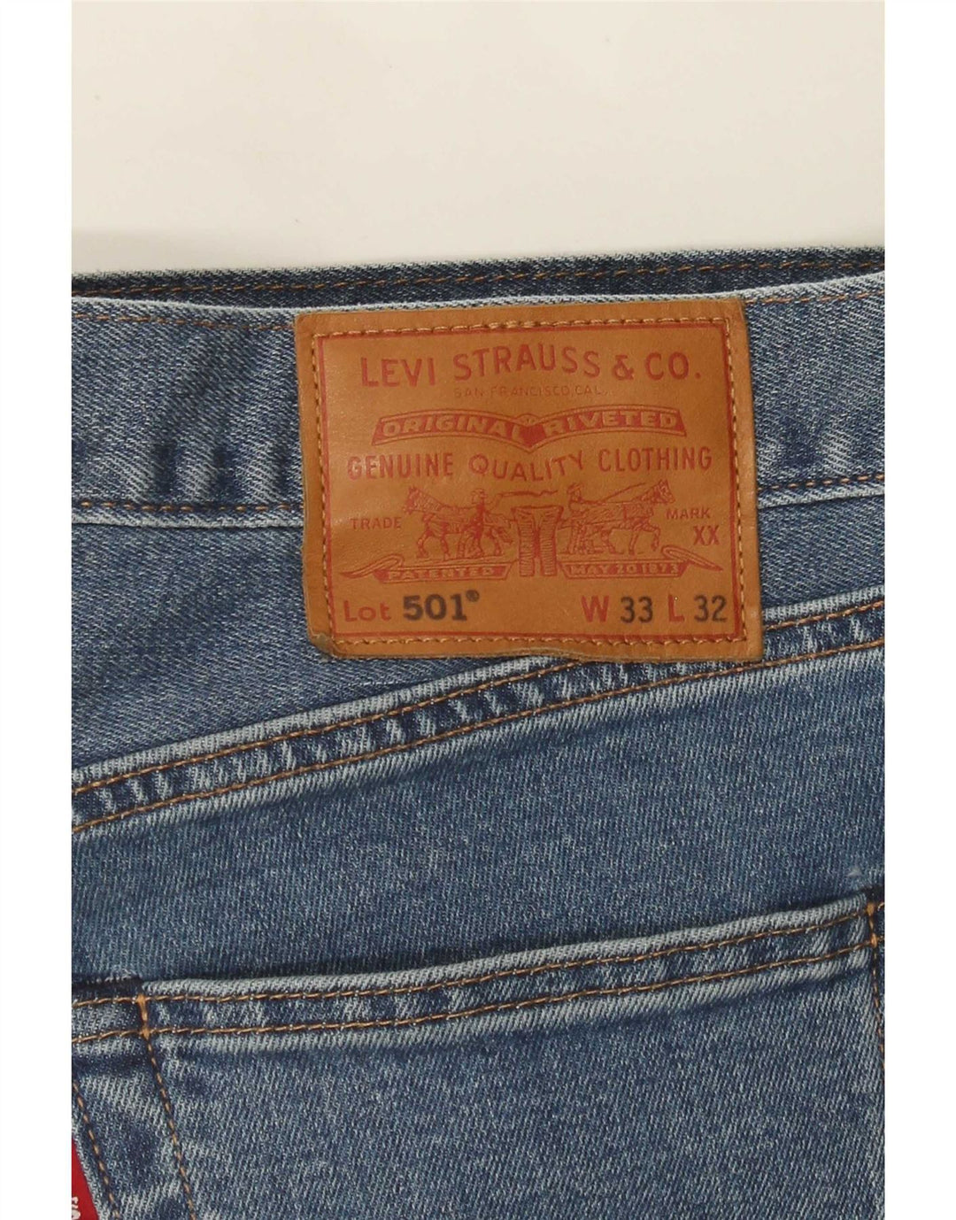 Levi's Herren 501 Straight Jeans W33 L32 Blaue Baumwolle