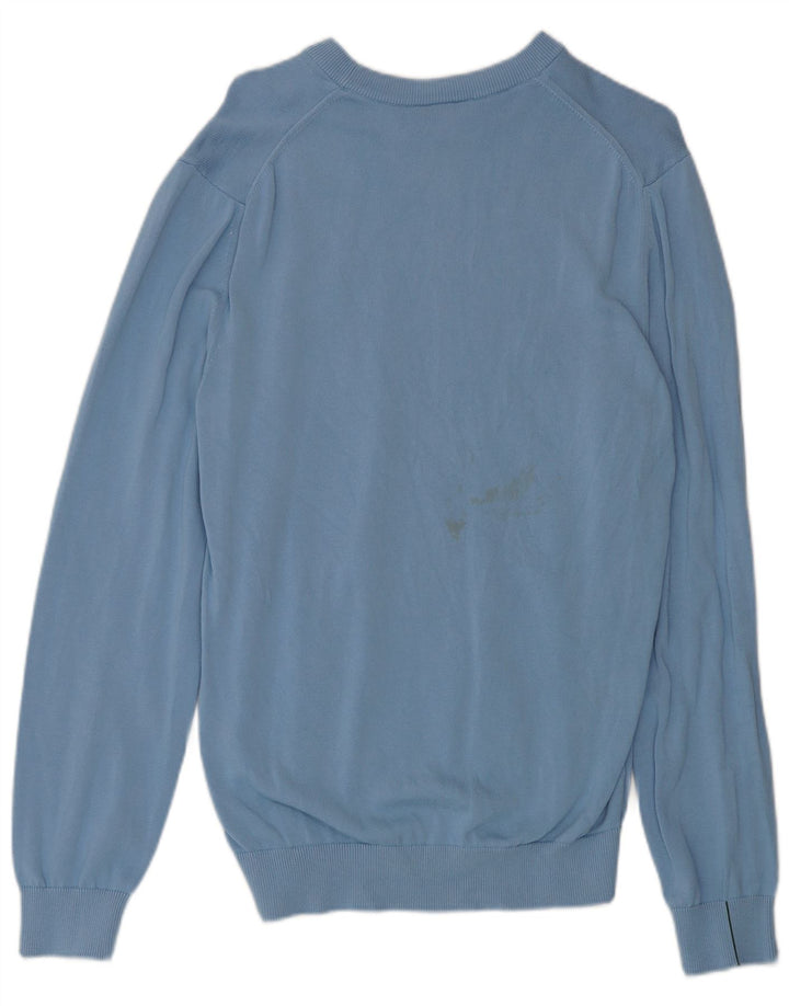 Lacoste Herren-Pullover mit U-Boot-Ausschnitt, reguläre Passform, Größe 4, Mittelblau