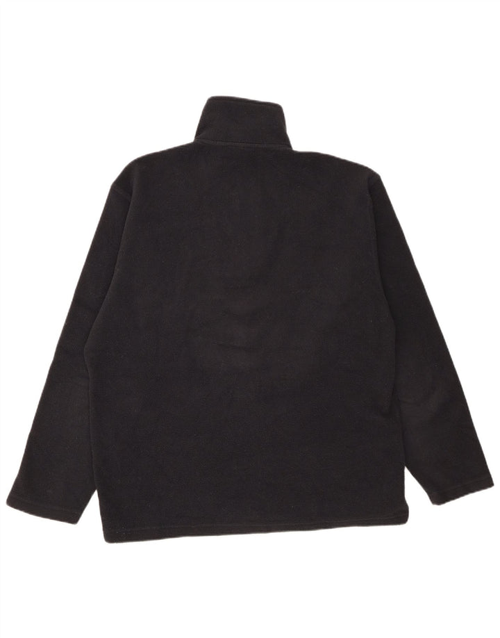 K-Way Herren-Fleecepullover mit Reißverschluss am Hals, mittelschwarz gestreift