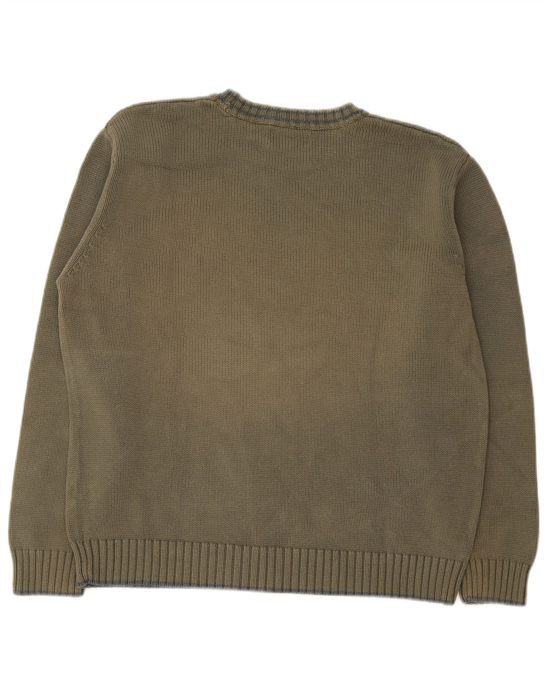 Marks & Spencer Herren-Pullover mit Rundhalsausschnitt, groß, grüne Baumwolle