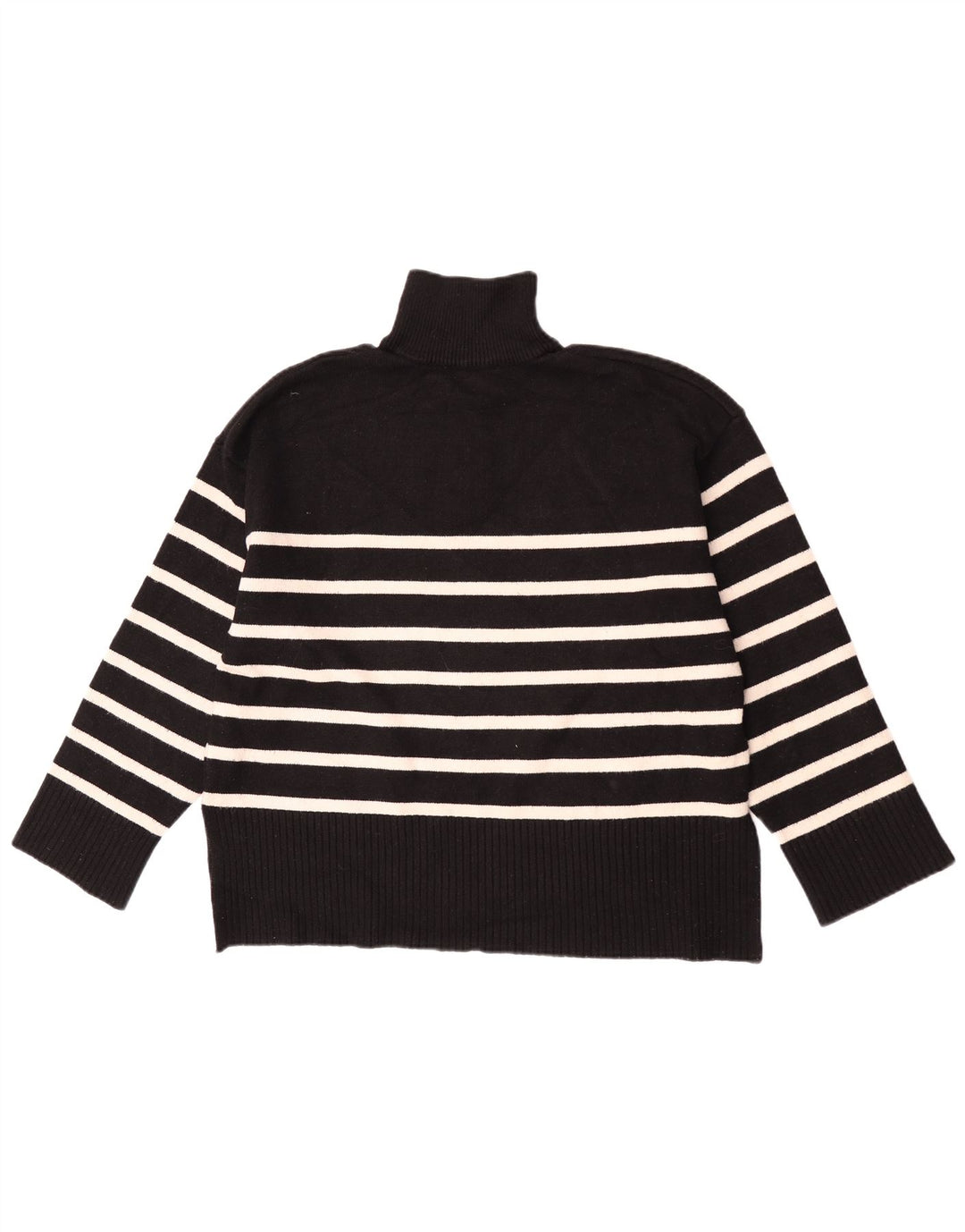 Zara Damen-Pullover, übergroß, mit Reißverschluss, Gr. 10, Größe S, Schwarz, gestreift