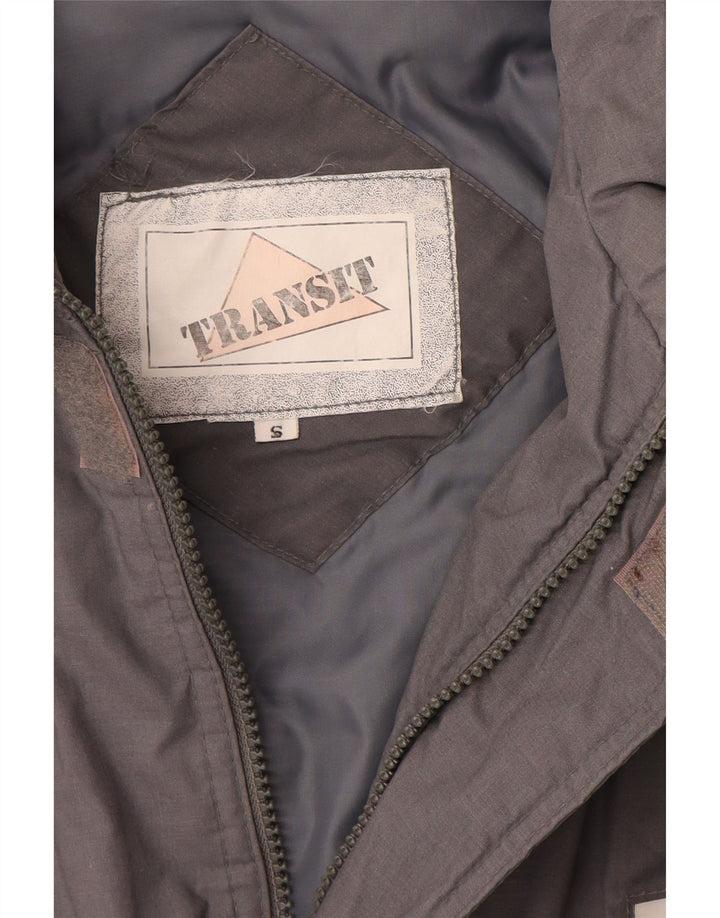 Vintage Herren Windjacke Mantel UK 36 Small Grau Polyester
