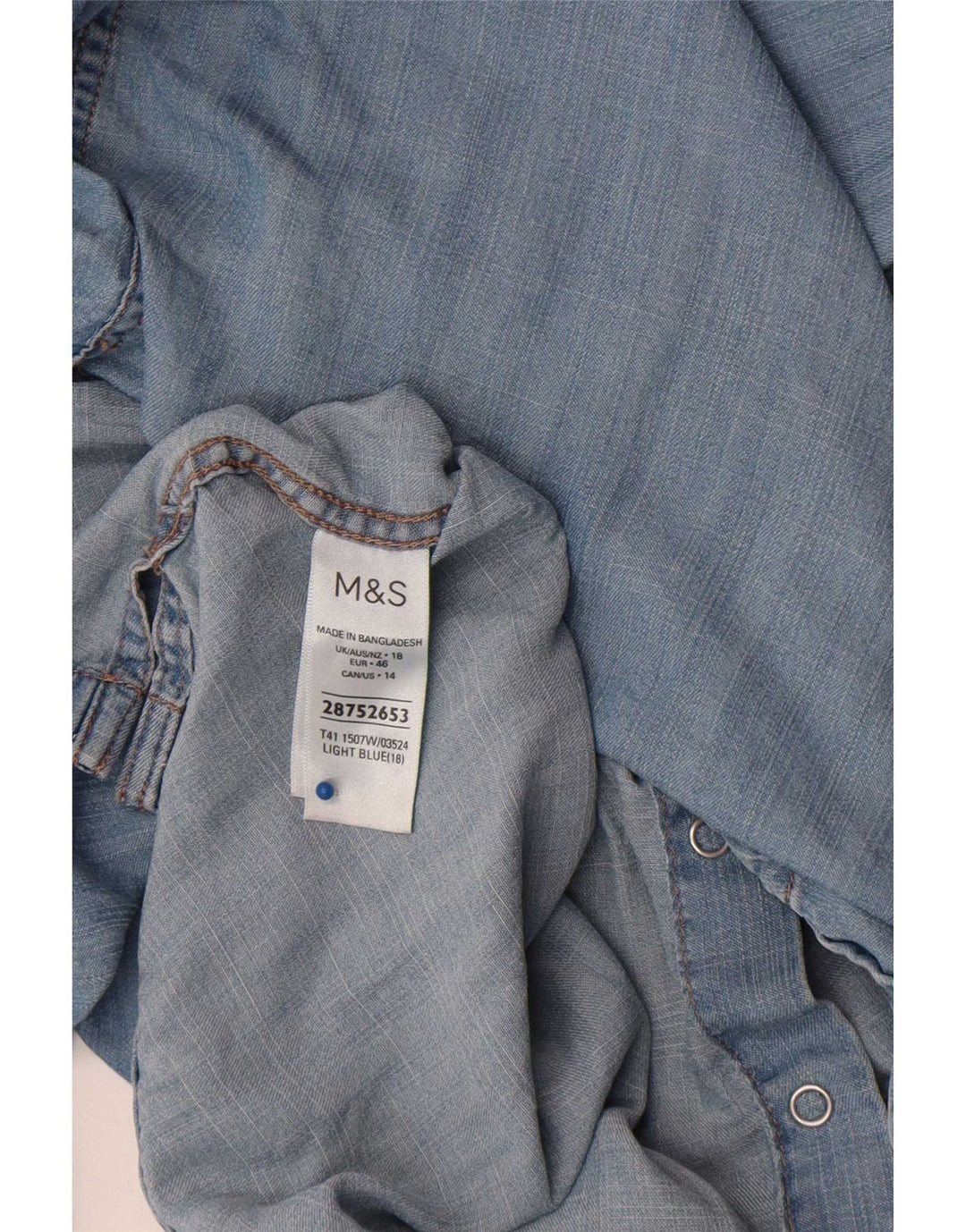 Marks & Spencer Damen Jeanshemd UK 18 XL Blaues Lyocell