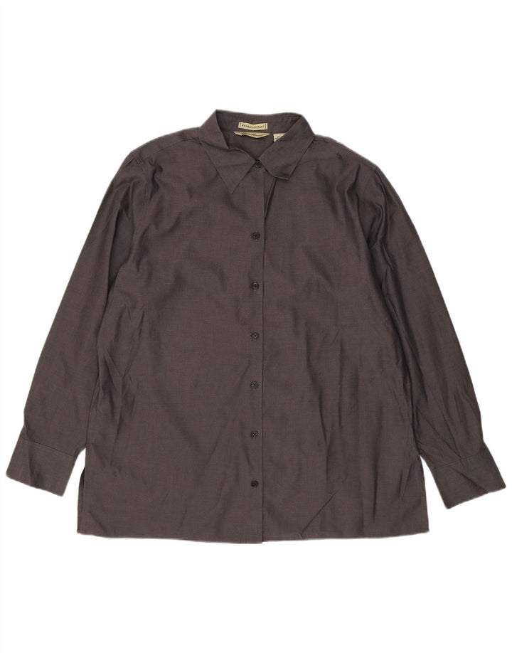 EDDIE BAUER Damen Hemd UK 18 XL Grau Baumwolle