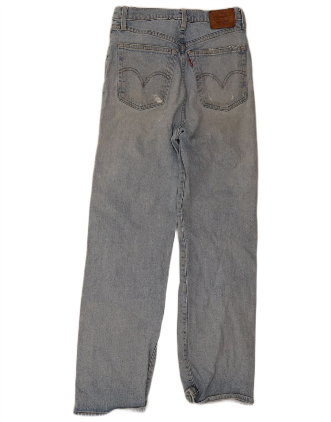 Levi's Damen Ribcage Distressed Straight Jeans W27 L29 Blaue Baumwolle