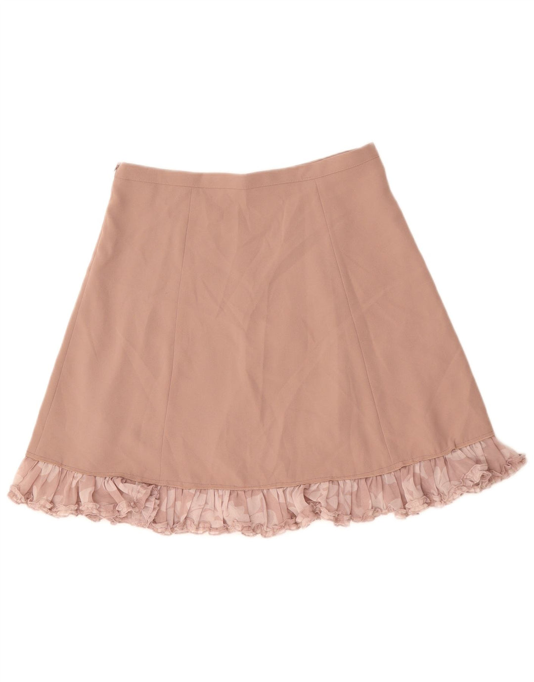 BENETTON Damen A-Linien-Rock UK 14 Large W34 Pink Floral Polyester