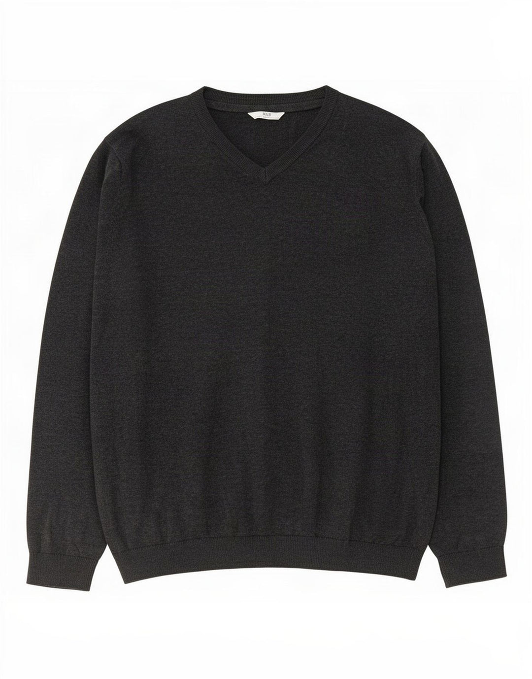 Marks & Spencer Jungen-Pullover mit V-Ausschnitt, 15–16 Jahre, graue Baumwolle