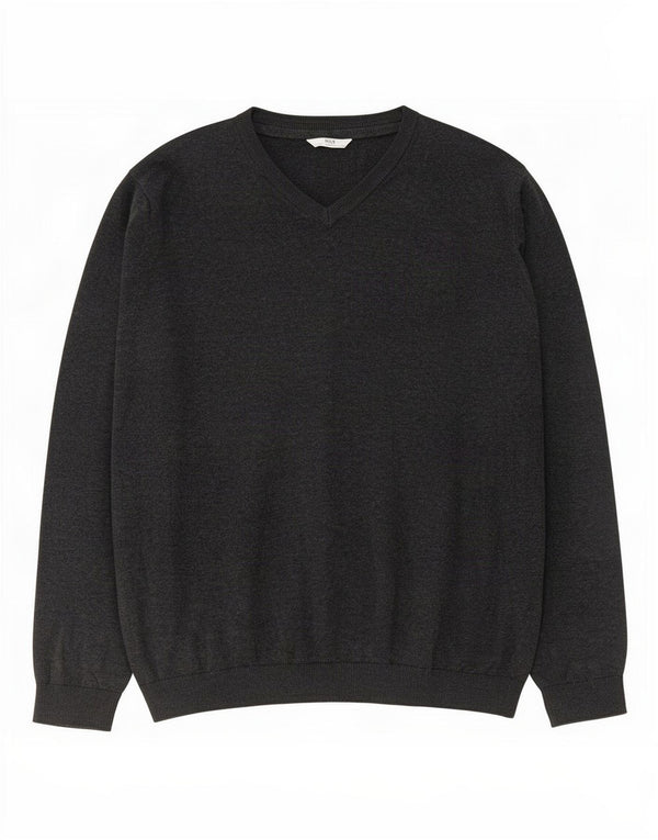 Marks & Spencer Jungen-Pullover mit V-Ausschnitt, 15–16 Jahre, graue Baumwolle
